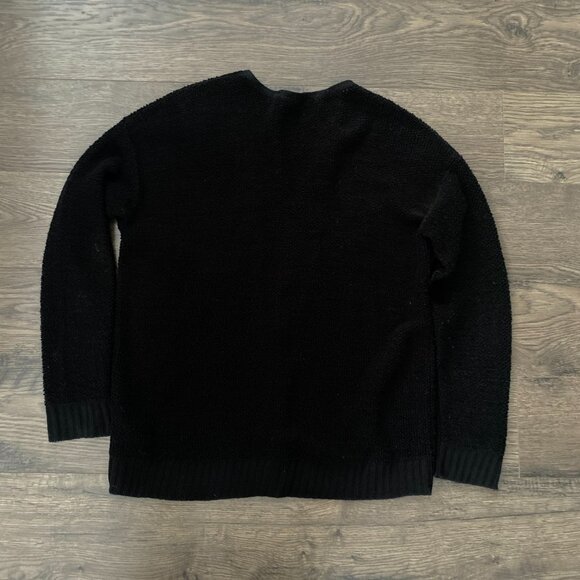 Express Black Button Up Cardigan Textured Cozy Layering - Picture 5 of 5